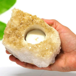 1.40kg Citrine Tealight Candle Holder Set 2 pieces CF299 | Himalayan Salt Factory