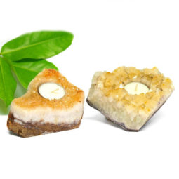 1.35kg Citrine Tealight Candle Holder Set 2 pieces CF302 | Himalayan Salt Factory