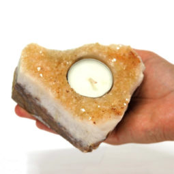 1.35kg Citrine Tealight Candle Holder Set 2 pieces CF302 | Himalayan Salt Factory