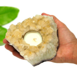 1.35kg Citrine Tealight Candle Holder Set 2 pieces CF302 | Himalayan Salt Factory