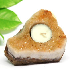 1.35kg Citrine Tealight Candle Holder Set 2 pieces CF302 | Himalayan Salt Factory
