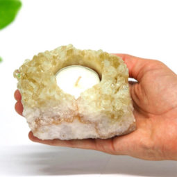 1.45kg Citrine Tealight Candle Holder Set 2 pieces CF305 | Himalayan Salt Factory