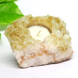 1.45kg Citrine Tealight Candle Holder Set 2 pieces CF305 | Himalayan Salt Factory