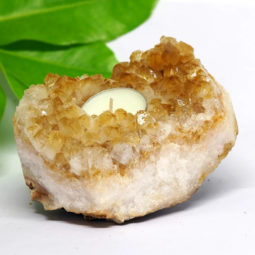 1.45kg Citrine Tealight Candle Holder Set 2 pieces CF305 | Himalayan Salt Factory