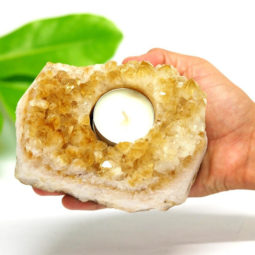 1.45kg Citrine Tealight Candle Holder Set 2 pieces CF305 | Himalayan Salt Factory