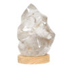 Clear Quartz Polished Flame with LED Large Base DS2362 | Himalayan Salt Factory