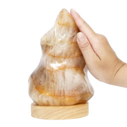 1.65kg Golden Quartz Polished Flame with LED Large Base DS2360 7 Golden Quartz Polished Flame with LED Large Base DS2360 | Himalayan Salt Factory