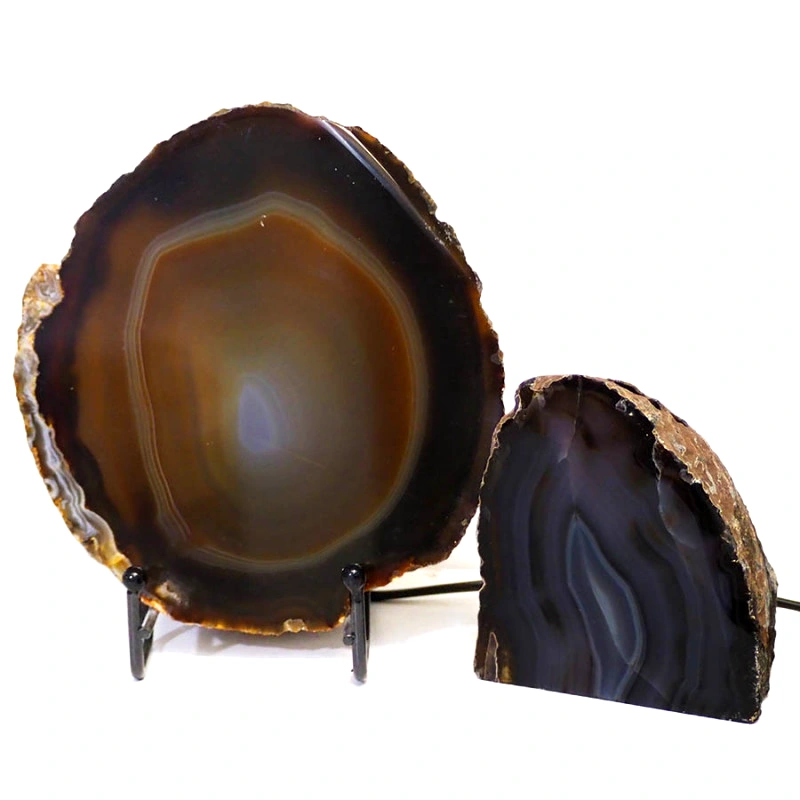 0.87kg Sliced Brazilian Crystal Agate Lamp with Agate Tea Light Candle Holder J135 3 0.87kg Sliced Brazilian Crystal Agate Lamp with Agate Tea Light Candle Holder J135 | Himalayan Salt Factory