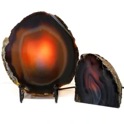 0.87kg Sliced Brazilian Crystal Agate Lamp with Agate Tea Light Candle Holder J135 7 0.87kg Sliced Brazilian Crystal Agate Lamp with Agate Tea Light Candle Holder J135 | Himalayan Salt Factory