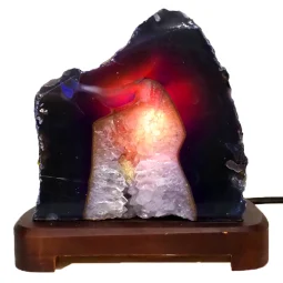 1.92kg Purple Agate Lamp - Timber Base J1435 6 1.92kg Purple Agate Lamp - Timber Base J1435 | Himalayan Salt Factory