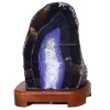 3.44kg Purple Agate Lamp - Timber Base J1436 | Himalayan Salt Factory