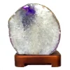 2.89kg Purple Agate Lamp - Timber Base J1440 | Himalayan Salt Factory