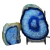 0.58kg Blue Agate Slice Lamp with Tea Light Candle Holder J181 | Himalayan Salt Factory