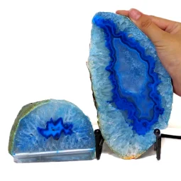 0.79kg Blue Agate Slice Lamp with Tea Light Candle Holder J193 8 0.79kg Blue Agate Slice Lamp with Tea Light Candle Holder J193 | Himalayan Salt Factory