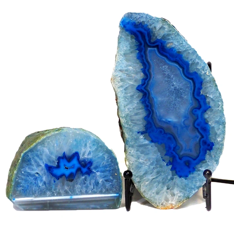 0.79kg Blue Agate Slice Lamp with Tea Light Candle Holder J193 3 0.79kg Blue Agate Slice Lamp with Tea Light Candle Holder J193 | Himalayan Salt Factory