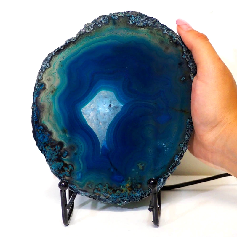 0.41kg Blue Agate Slice Lamp J2 5 0.41kg Blue Agate Slice Lamp J2 | Himalayan Salt Factory