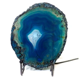 0.41kg Blue Agate Slice Lamp J2 | Himalayan Salt Factory