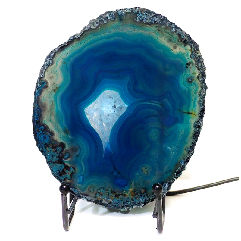 0.41kg Blue Agate Slice Lamp J2 3 0.41kg Blue Agate Slice Lamp J2 | Himalayan Salt Factory