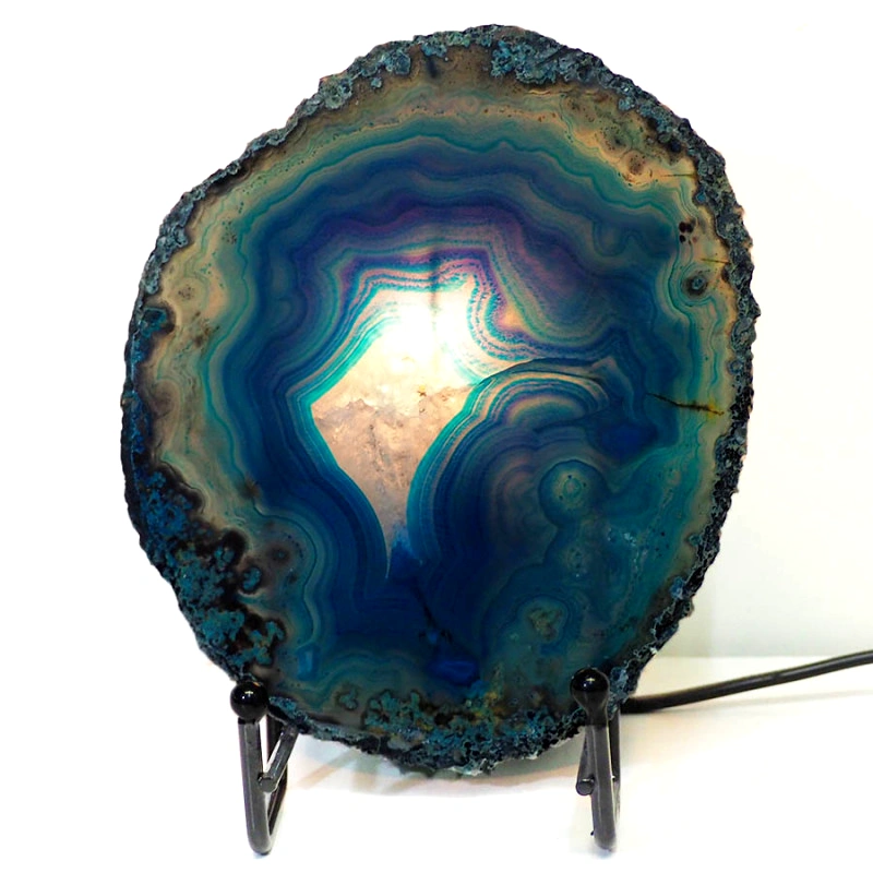 0.41kg Blue Agate Slice Lamp J2 4 0.41kg Blue Agate Slice Lamp J2 | Himalayan Salt Factory