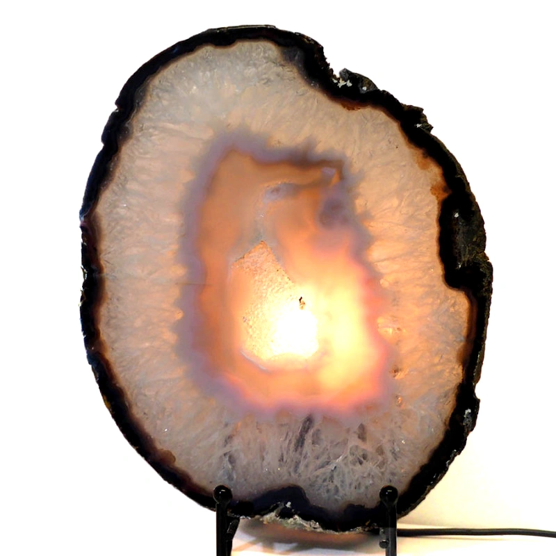 0.63kg Natural Agate Slice Lamp J42 4 0.63kg Natural Agate Slice Lamp J42 | Himalayan Salt Factory