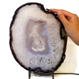 0.63kg Natural Agate Slice Lamp J42 8 0.63kg Natural Agate Slice Lamp J42 | Himalayan Salt Factory