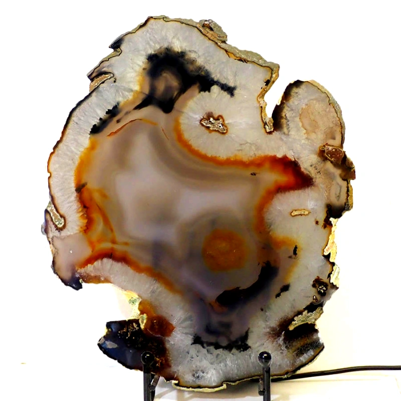 0.65kg Natural Agate Slice Lamp J43 3 0.65kg Natural Agate Slice Lamp J43 | Himalayan Salt Factory