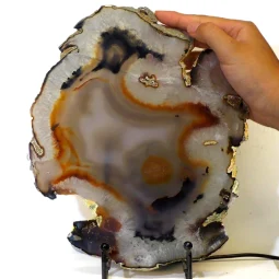 0.65kg Natural Agate Slice Lamp J43 8 0.65kg Natural Agate Slice Lamp J43 | Himalayan Salt Factory