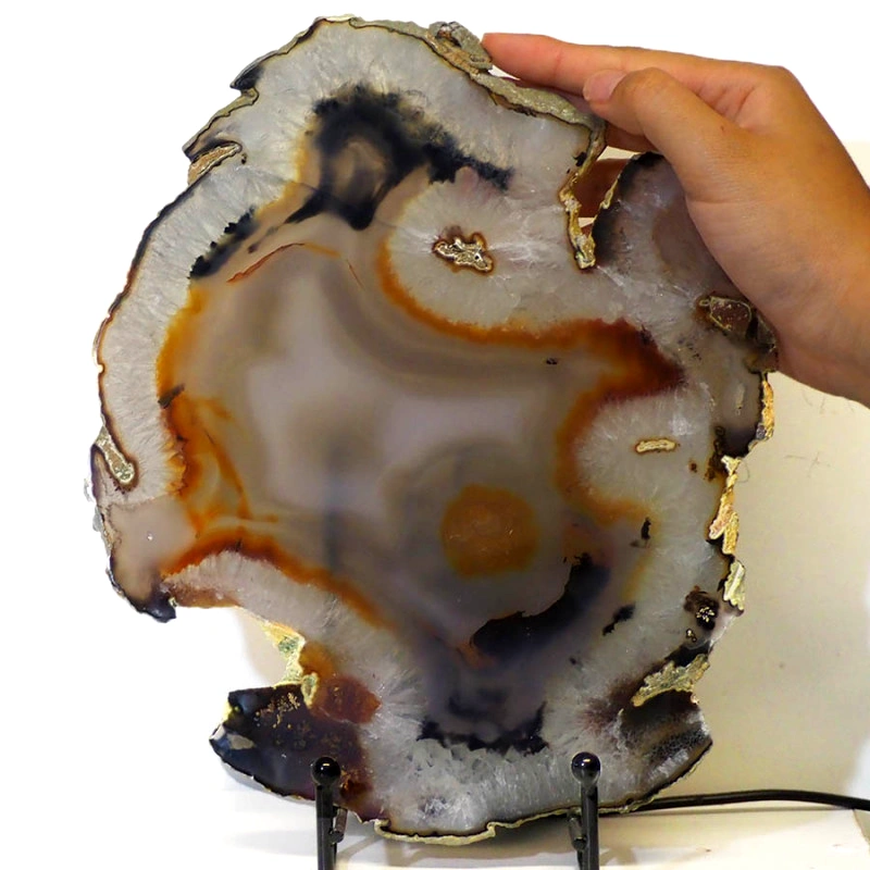 0.65kg Natural Agate Slice Lamp J43 5 0.65kg Natural Agate Slice Lamp J43 | Himalayan Salt Factory