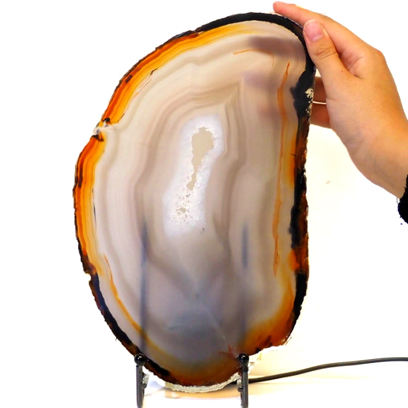 0.52kg Natural Agate Slice Lamp J45 5 0.52kg Natural Agate Slice Lamp J45 | Himalayan Salt Factory
