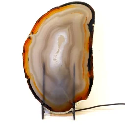 0.52kg Natural Agate Slice Lamp J45 | Himalayan Salt Factory