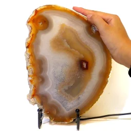 0.55kg Natural Agate Slice Lamp J46 | Himalayan Salt Factory