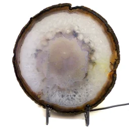 0.59kg Natural Agate Slice Lamp J49 | Himalayan Salt Factory