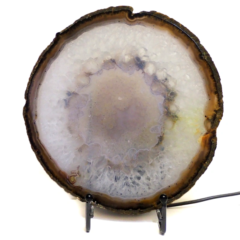 0.59kg Natural Agate Slice Lamp J49 3 0.59kg Natural Agate Slice Lamp J49 | Himalayan Salt Factory