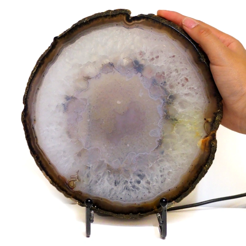 0.59kg Natural Agate Slice Lamp J49 5 0.59kg Natural Agate Slice Lamp J49 | Himalayan Salt Factory