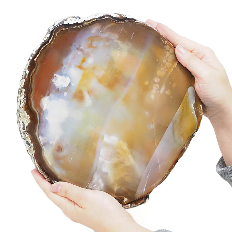3.15kg Natural Agate Polished Slab Plate DB463 4 Natural Agate Polished Slab Plate DB463 | Himalayan Salt Factory