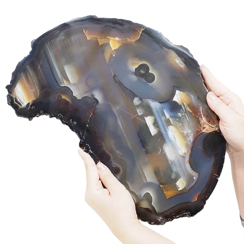 3.68kg Natural Agate Polished Slab Plate DB482 4 Natural Agate Polished Slab Plate DB482 | Himalayan Salt Factory
