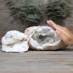 Natural Calcite Geode Pair J2043 | Himalayan Salt Factory