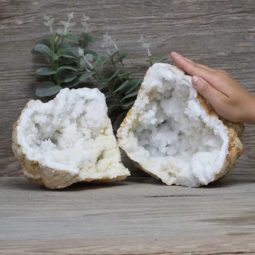Natural Calcite Geode Pair N2014 | Himalayan Salt Factory