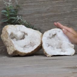 Natural Calcite Geode Pair N2016 | Himalayan Salt Factory