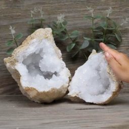 Natural Calcite Geode Pair S1221 | Himalayan Salt Factory