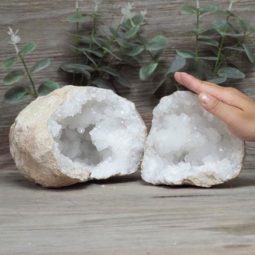 Natural Calcite Geode Pair S1224 | Himalayan Salt Factory