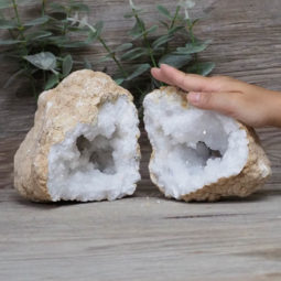 Natural Calcite Geode Pair S1230 | Himalayan Salt Factory