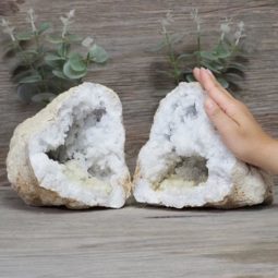 Natural Calcite Geode Pair S1236 | Himalayan Salt Factory