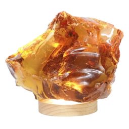3.25kg Orange Obsidian Rough on LED Large Base DS2373 7 Orange Obsidian Rough on LED Large Base DS2373 | Himalayan Salt Factory