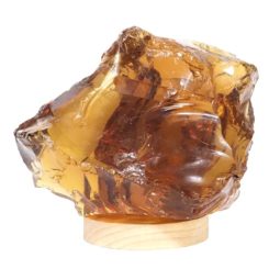 Orange Obsidian Rough on LED Large Base DS2373 | Himalayan Salt Factory