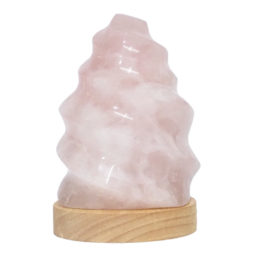 Rose Quartz Polished Flame with LED Large Base DS2364 | Himalayan Salt Factory