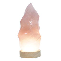 0.90kg Rose Quartz Polished Flame with LED Small Base DS2366 10 Rose Quartz Polished Flame with LED Small Base DS2366 | Himalayan Salt Factory