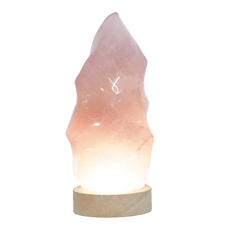 0.90kg Rose Quartz Polished Flame with LED Small Base DS2366 4 Rose Quartz Polished Flame with LED Small Base DS2366 | Himalayan Salt Factory