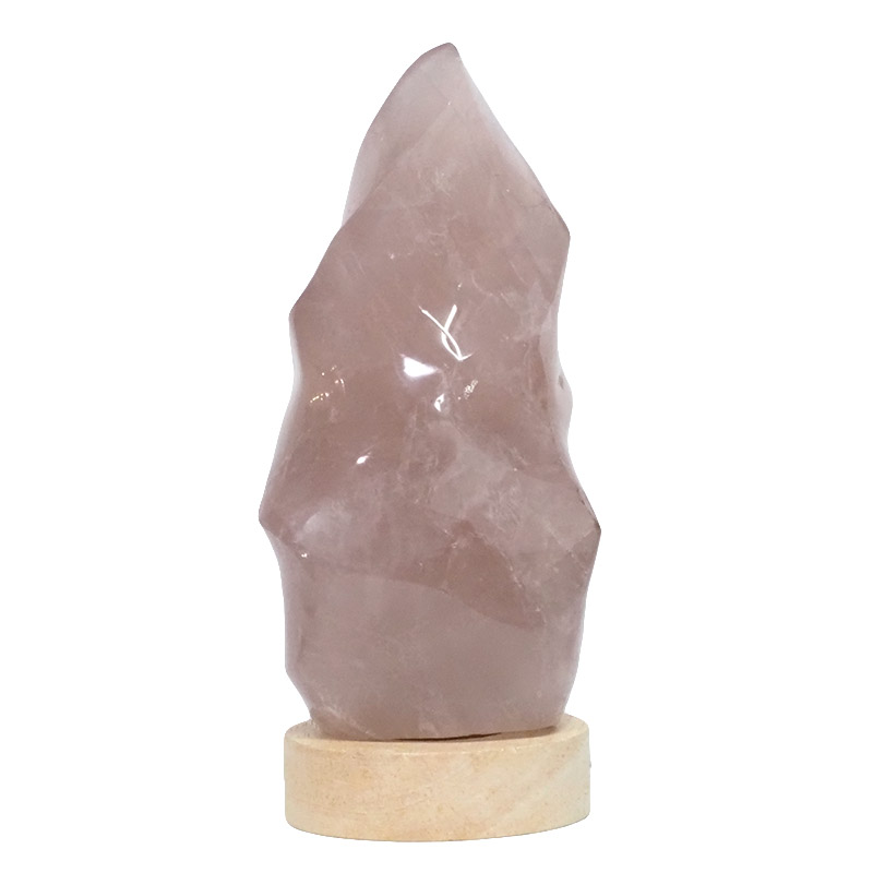 0.90kg Rose Quartz Polished Flame with LED Small Base DS2366 3 Rose Quartz Polished Flame with LED Small Base DS2366 | Himalayan Salt Factory