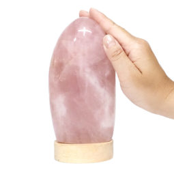 1.04kg Rose Quartz Polished Self Stand with LED Small Base DS2350 13 Rose Quartz Polished Self Stand with LED Small Base DS2350 | Himalayan Salt Factory